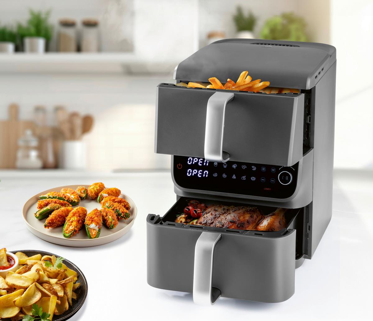 Heißluftfritteuse, 10 Liter GOURMETMAXX - Anthrazit, MODERN, Kunststoff/Metall (43/28,4/40cm)