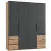 Drehtürenschrank 200cm Level, Graphit/Eiche Dekor - Eichefarben/Graphitfarben, MODERN, Holzwerkstoff (200/236/58cm) - MID.YOU