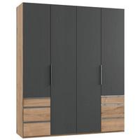 Drehtürenschrank 200cm Level, Graphit/Eiche Dekor - Eichefarben/Graphitfarben, MODERN, Holzwerkstoff (200/236/58cm) - MID.YOU