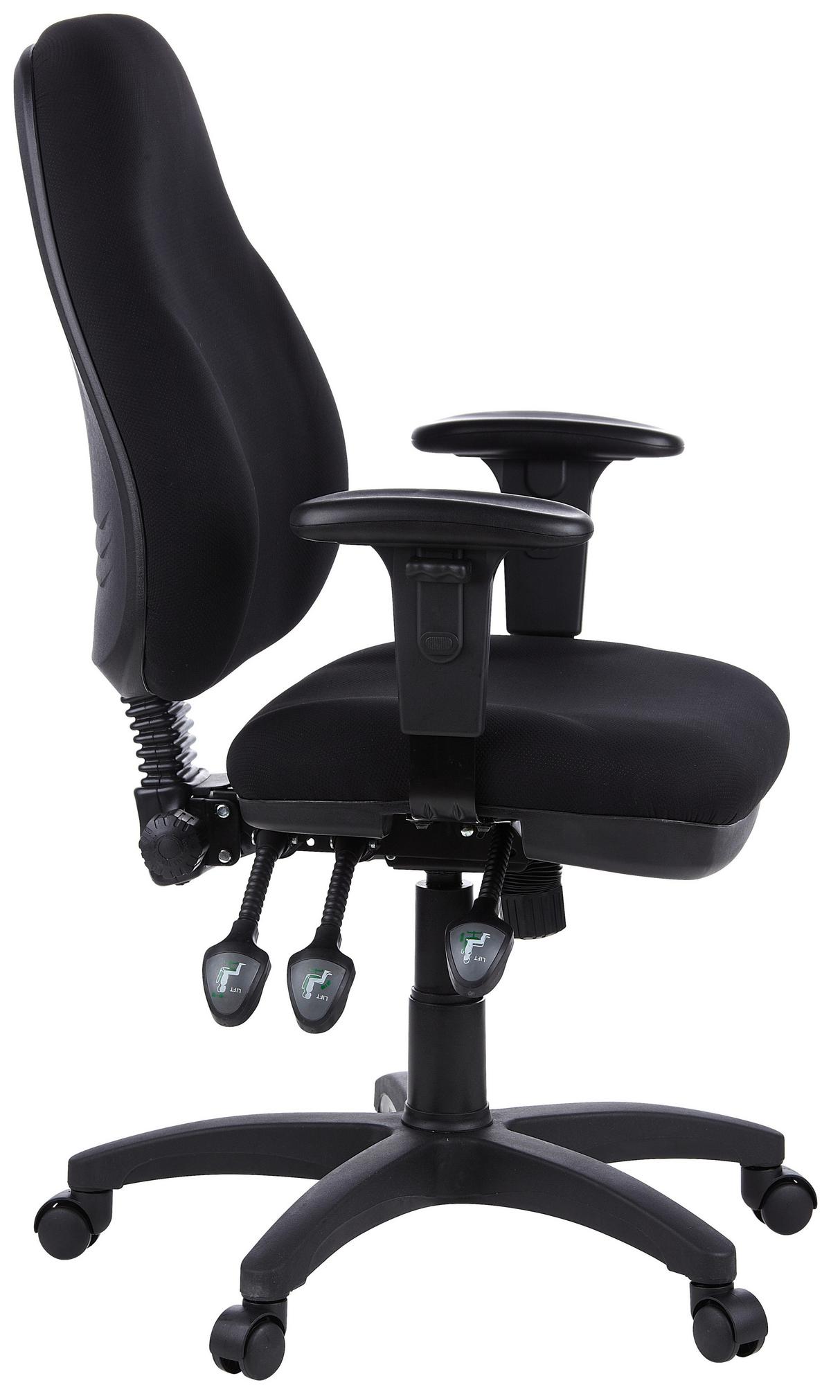 Bürostuhl Zenit Pro Schwarz Bis 120 Kg - Schwarz, Basics, Kunststoff/Textil (58/121/46cm) - MID.YOU
