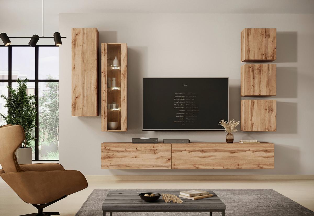 Lowboard Tv Stand Vivien 01 - Eiche Wotan, Design, Holzwerkstoff (100/40/38cm) - Livetastic