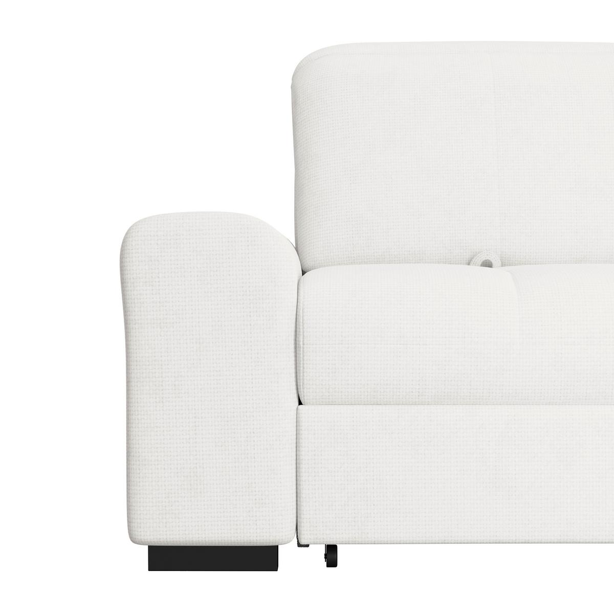 Ecksofa mit Bettfunktion Malaga new Chenille weiß - Schwarz/Weiß, KONVENTIONELL, Textil (286/203cm) - Ondega