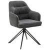 Armlehnstuhl Emilia - Anthrazit/Schwarz, MODERN, Textil/Metall (56,5/85,5/60cm) - MID.YOU