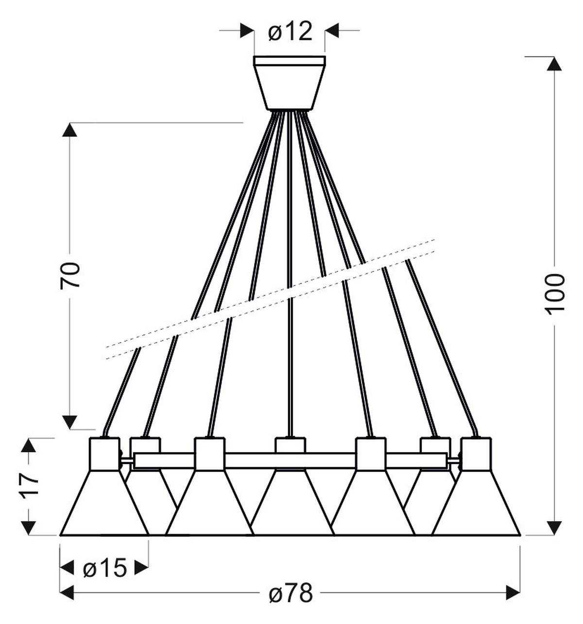 Pendelleuchte 37-71170 More - Goldfarben/Schwarz, Design, Metall (78/78/100cm)