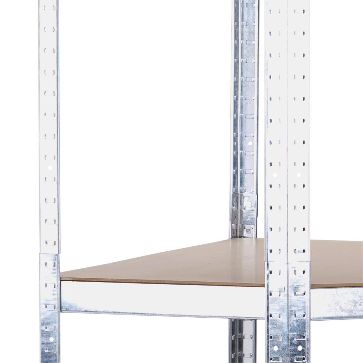 Schwerlastregal Noah -Eck - Silberfarben, Trend, Holzwerkstoff/Metall (90/40/180cm) - Homezone