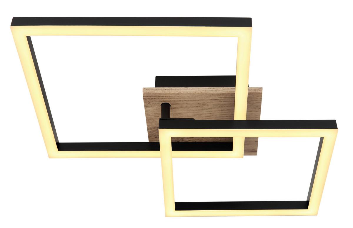 LED-Deckenleuchte 67284-18 Bossy - Dunkelbraun/Schwarz, Natur, Holzwerkstoff/Kunststoff (53/38/9cm) - Globo