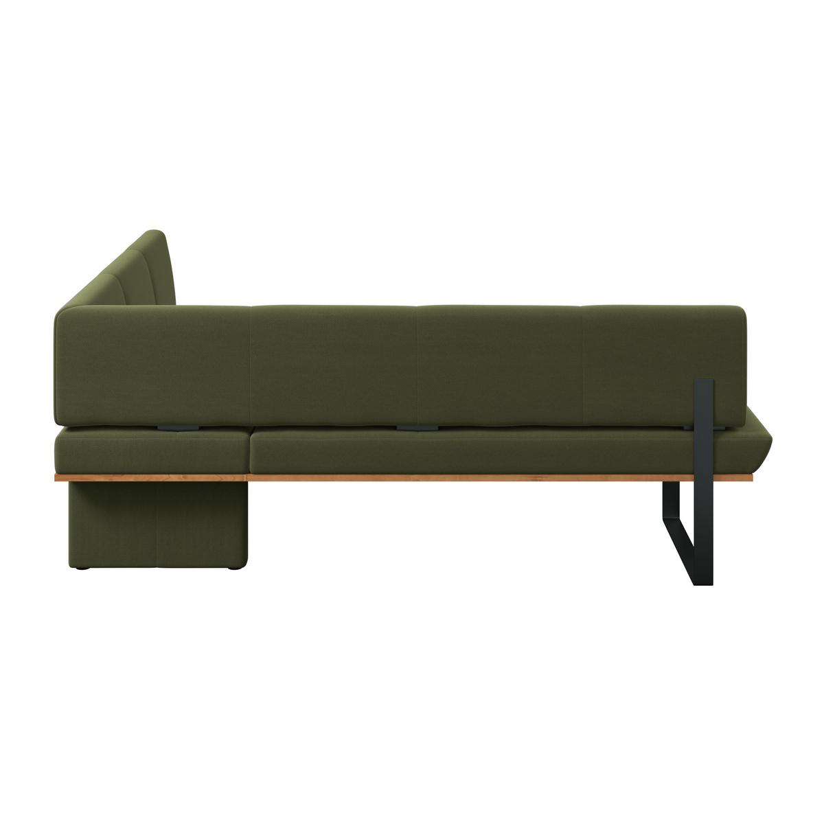 Eckbank Tristan Webstoff grün, S:225x175cm - Schwarz/Grün, MODERN, Holz/Textil (225/175cm) - James Wood