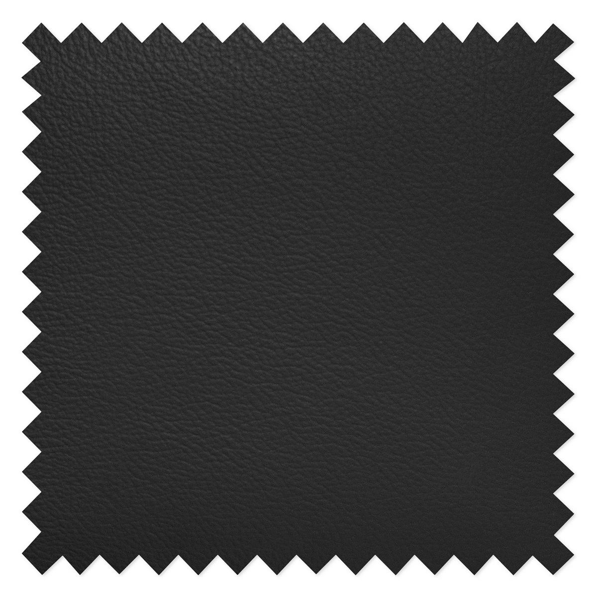 Ecksofa Lugano Teilleder Schwarz 208x248 - Chromfarben/Schwarz, Design, Leder/Textil (208/248cm) - Livetastic