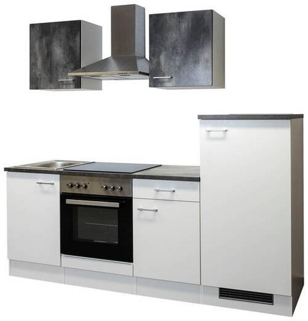 Küchenblock Lucca Weiß/graubraun B: 220 Cm - Graubraun/Weiß, MODERN, Holzwerkstoff (220cm) - FlexWell