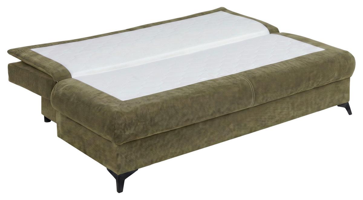 Rozkladacia pohovka KEN, olivovozelená - olivovozelená/čierna, Konventionell, kompozitné drevo/textil (209/105cm) - Based