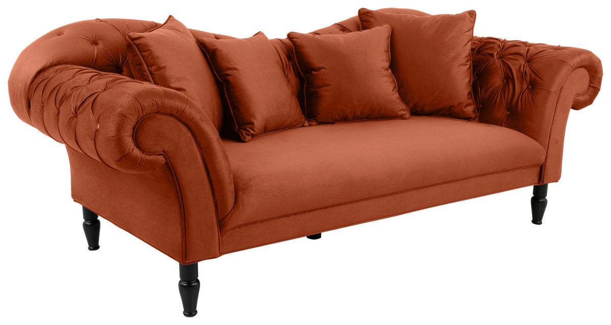 3-sitzer-sofa Cupido - Rostfarben/Schwarz, Design, Textil (242/91/104cm) - MID.YOU