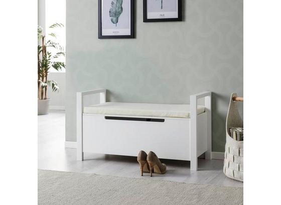 Šatní Lavice Len - bílá, Moderní, dřevo (87/48/38cm) - Modern Living Šatní Lavice Len - bílá, Moderní, dřevo (87/48/38cm) - Modern Living