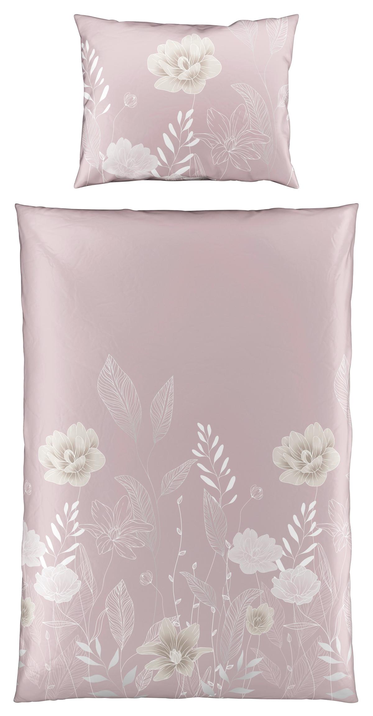 Posteľná bielizeň Nala, 70/90 140/200cm - hnedofialová, Romantik / Landhaus, textil (140/200cm) - Mömax