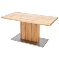 Esstisch Eiche Greta 160x90 Cm Eichefarben/edelstahlfarben - Eichefarben, Design, Holz/Holzwerkstoff (160/90/77cm) - Livetastic