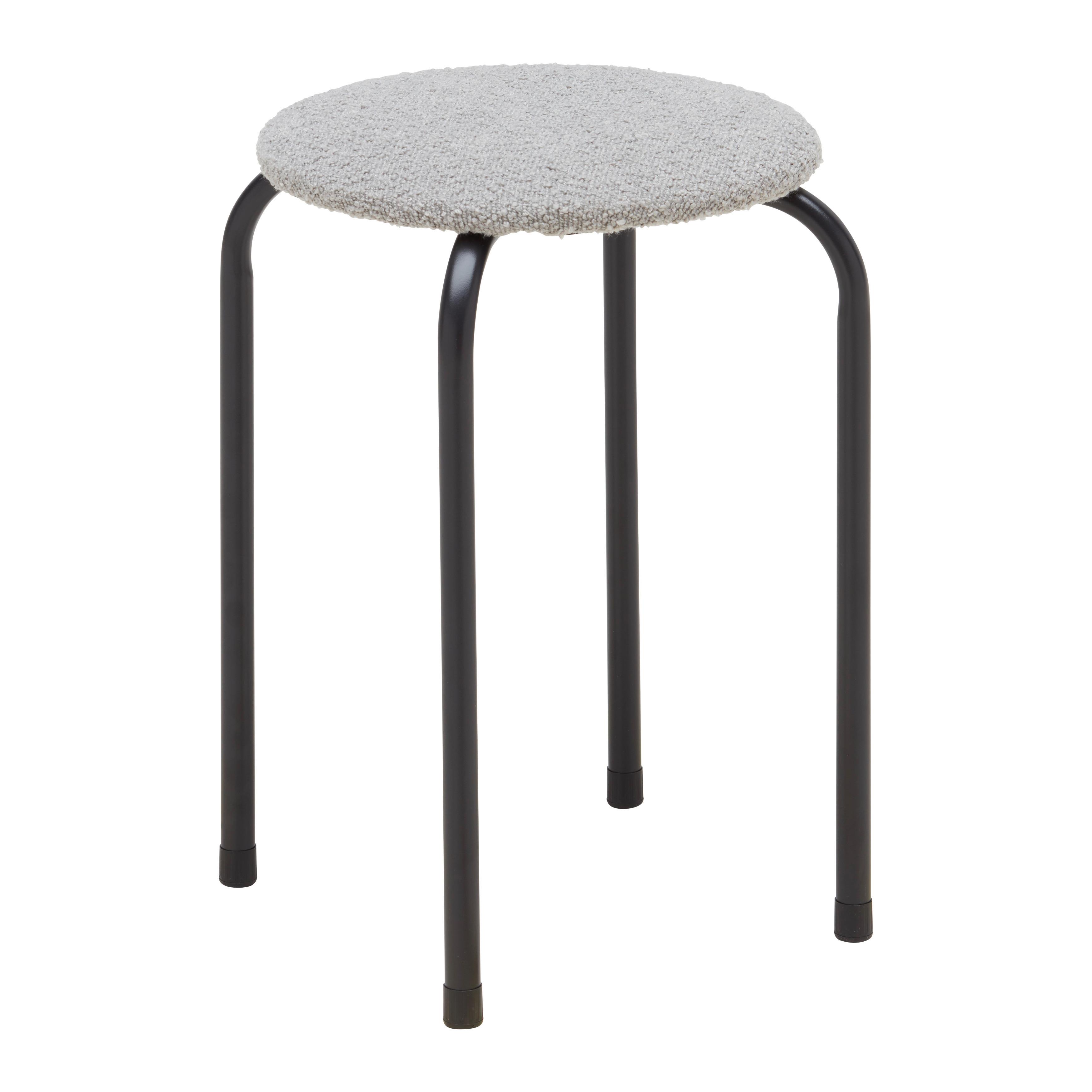 Stohovatelná stolička ISABELLE šedá - šedá/černá, Lifestyle, kov/textil (30/45/30cm) - Mömax