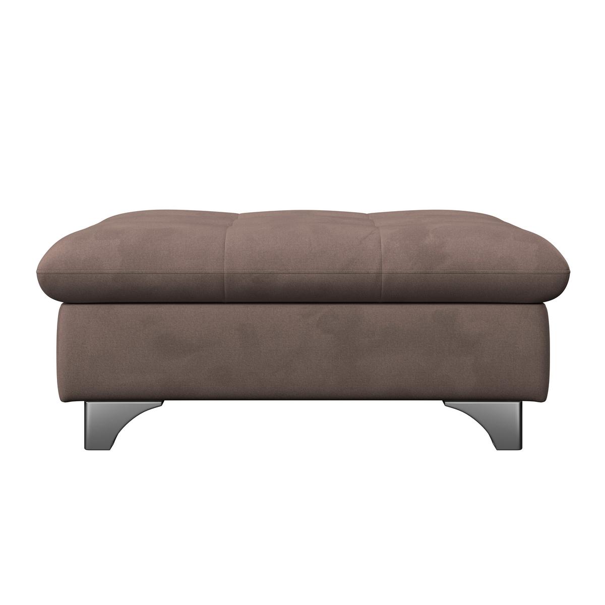Hocker Gemini Dunkelbraun, B: 108cm - Chromfarben/Dunkelbraun, KONVENTIONELL, Textil (108/46/108cm)