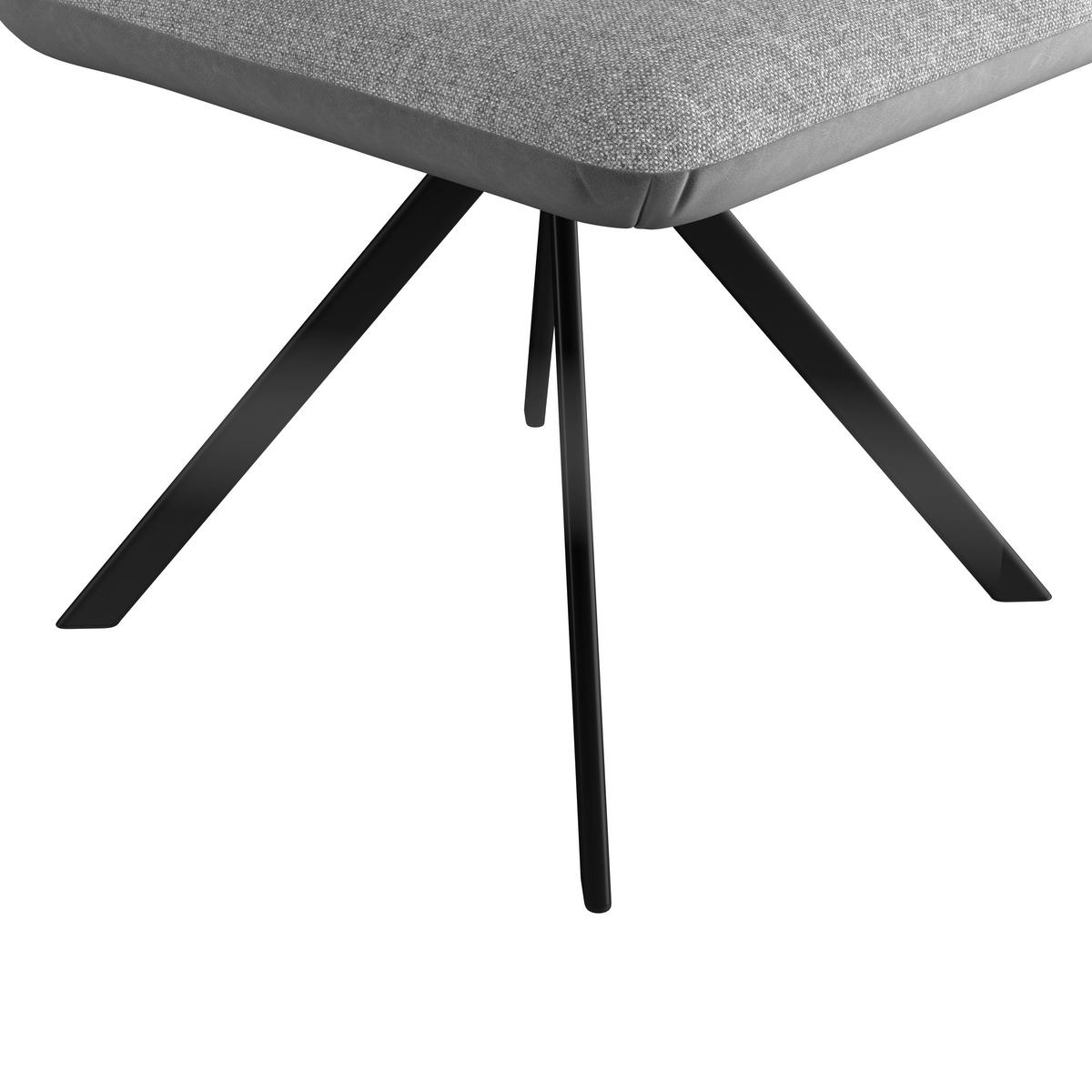 Stuhl Kian Webstoff Grau, B: 46 cm - Schwarz/Grau, Trend, Textil/Metall (46/88/63cm)