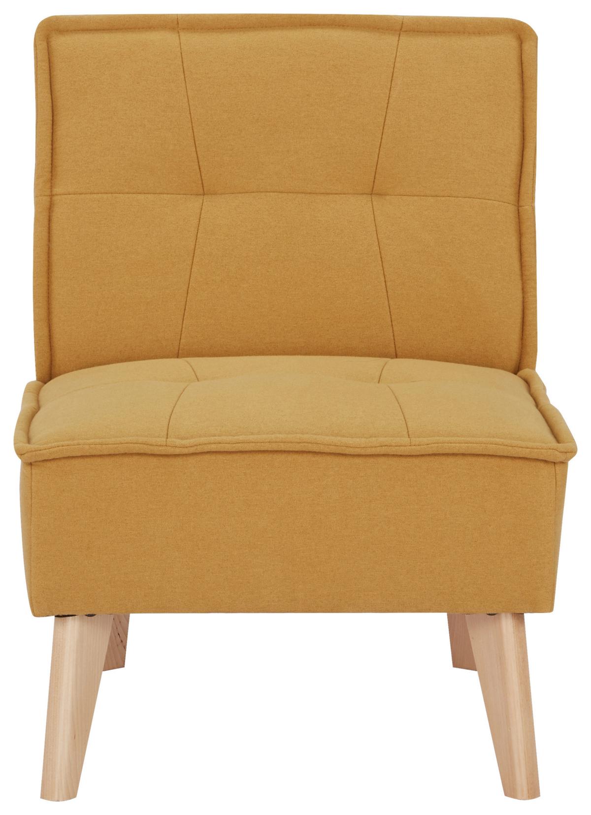Sessel Elba Gelb B: 60 Cm - Gelb/Naturfarben, Basics, Holz/Textil (60/78/75cm) - MID.YOU