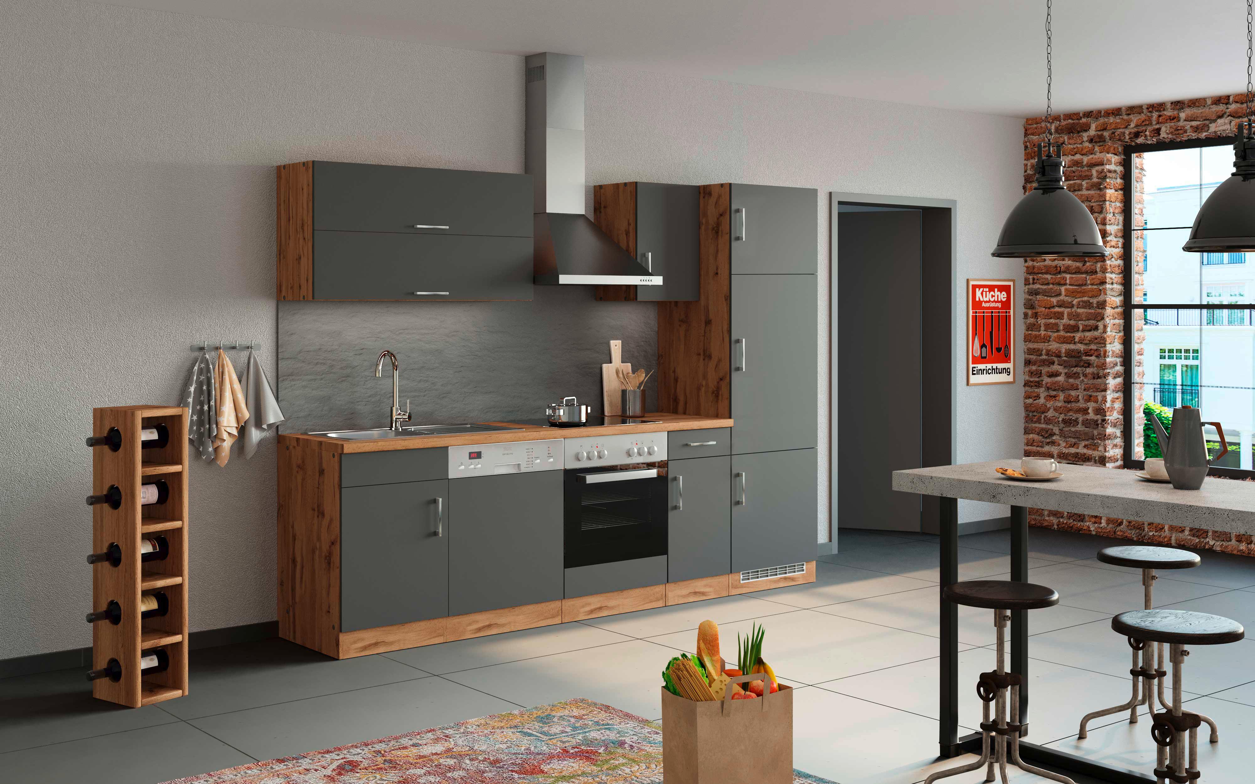 Kücheninsel in Anthrazit ohne Geräte