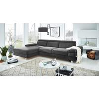 Ecksofa Elvis, Anthrazit S: 182x259 Cm - Anthrazit/Silberfarben, KONVENTIONELL, Textil (182/259cm) - Trendmanufaktur