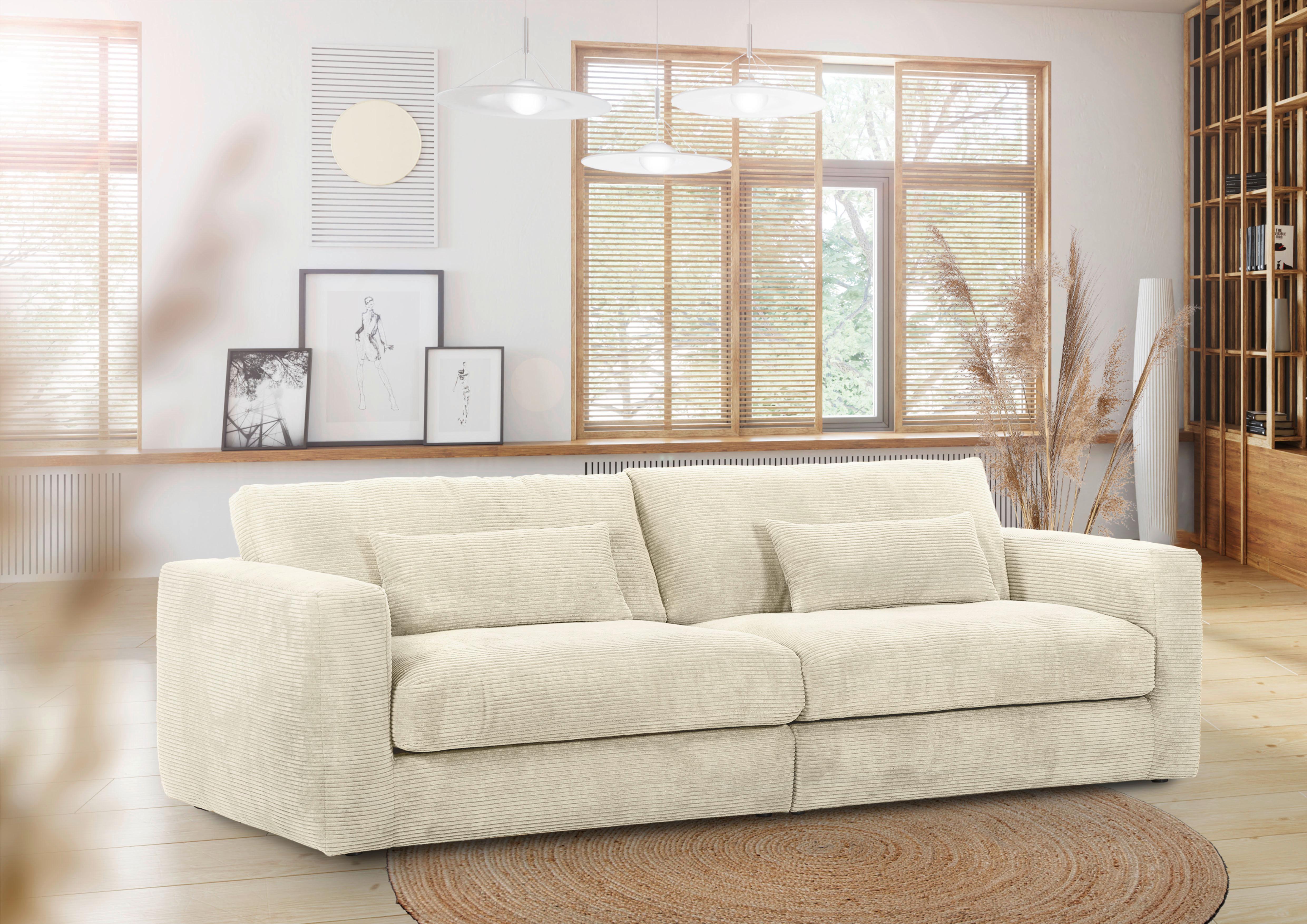 Bigsofa Manolis Beige B: 260 cm - Schwarz/Naturfarben, KONVENTIONELL, Textil (260/66/115cm) - MID.YOU