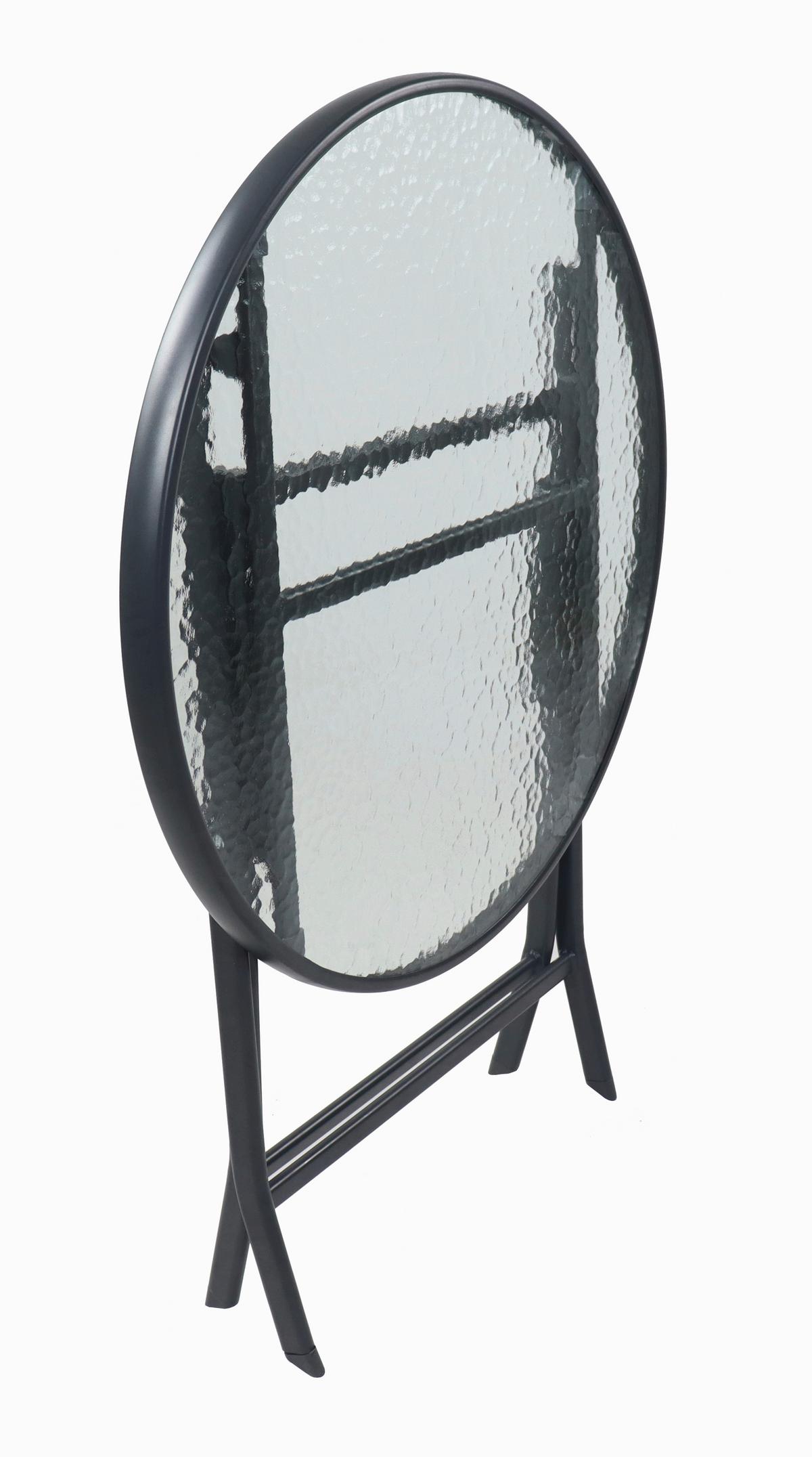 Gartentisch Sonlas XL Anthrazit D: 70 cm - Anthrazit, MODERN, Glas/Metall (70/70cm) - MID.YOU
