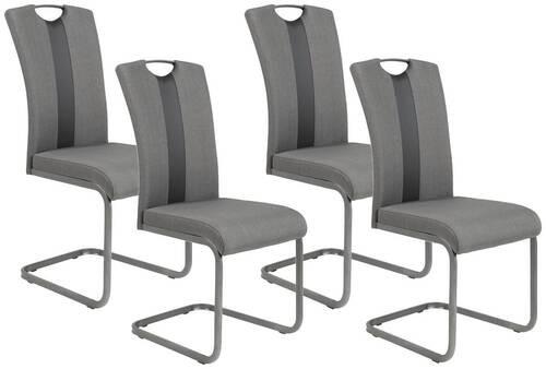 Schwingstuhl Amber Anthrazit/ Grau Gepolstert 4er-Set - Anthrazit/Grau, MODERN, Textil/Metall (43/98/56cm) - MID.YOU
