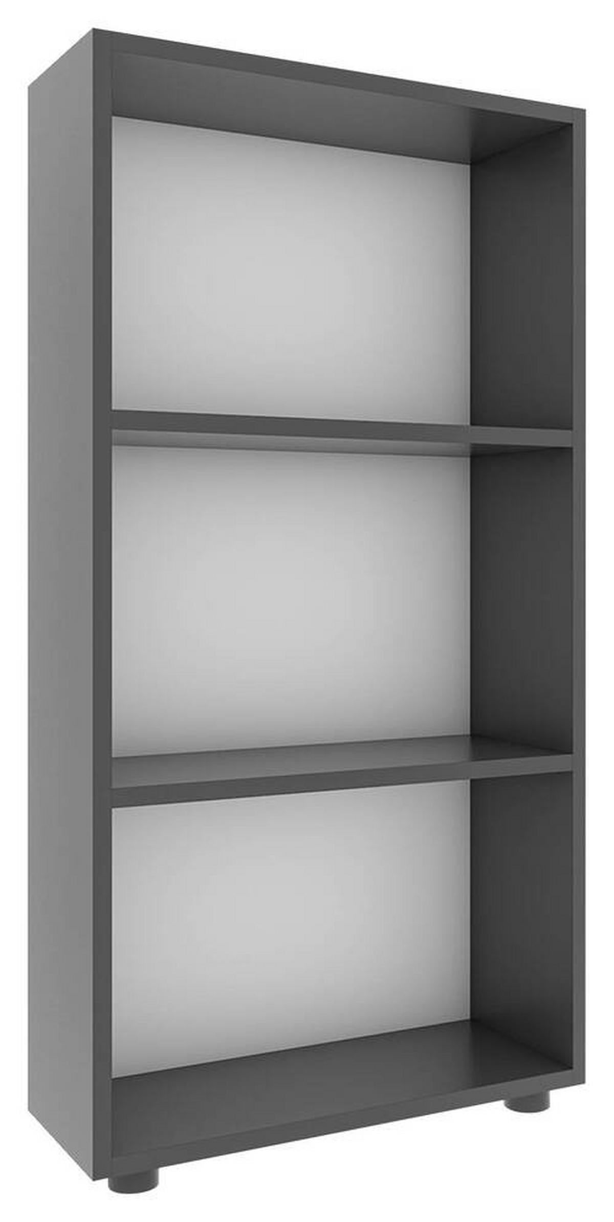 Regál Bulas š: 56 cm, antracitový - čierna/antracitová, Modern, kompozitné drevo/plast (56/108/20cm) - MID.YOU