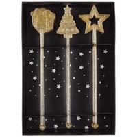 Rührstäbchen Goldfarben 12 Stk. L: 18 cm - Goldfarben, LIFESTYLE, Kunststoff (18cm)