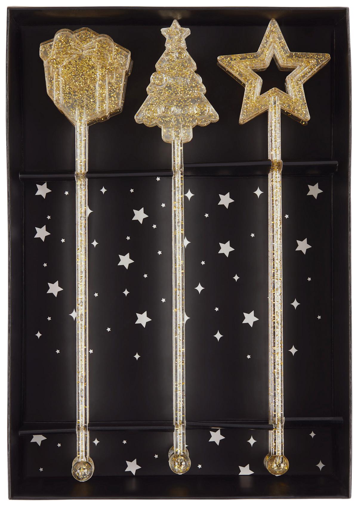 Rührstäbchen Goldfarben 12 Stk. L: 18 cm - Goldfarben, LIFESTYLE, Kunststoff (18cm)