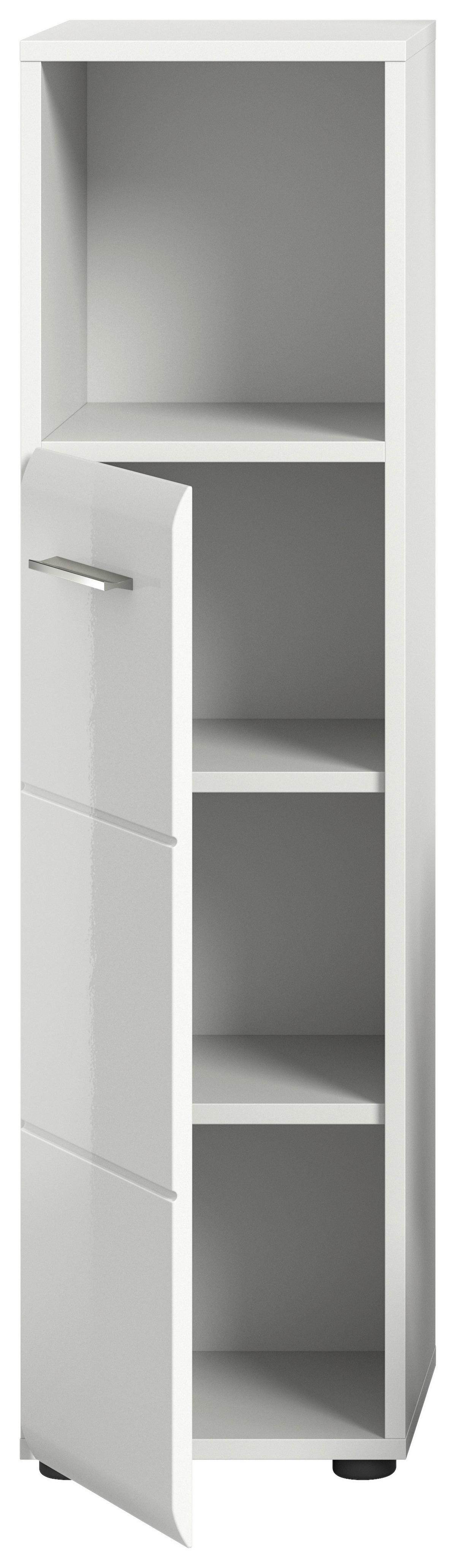 Unterschrank Ice Weiß Hg B: 30 cm - Weiß Hochglanz/Schwarz, MODERN, Holzwerkstoff (30/110/30cm) - MID.YOU