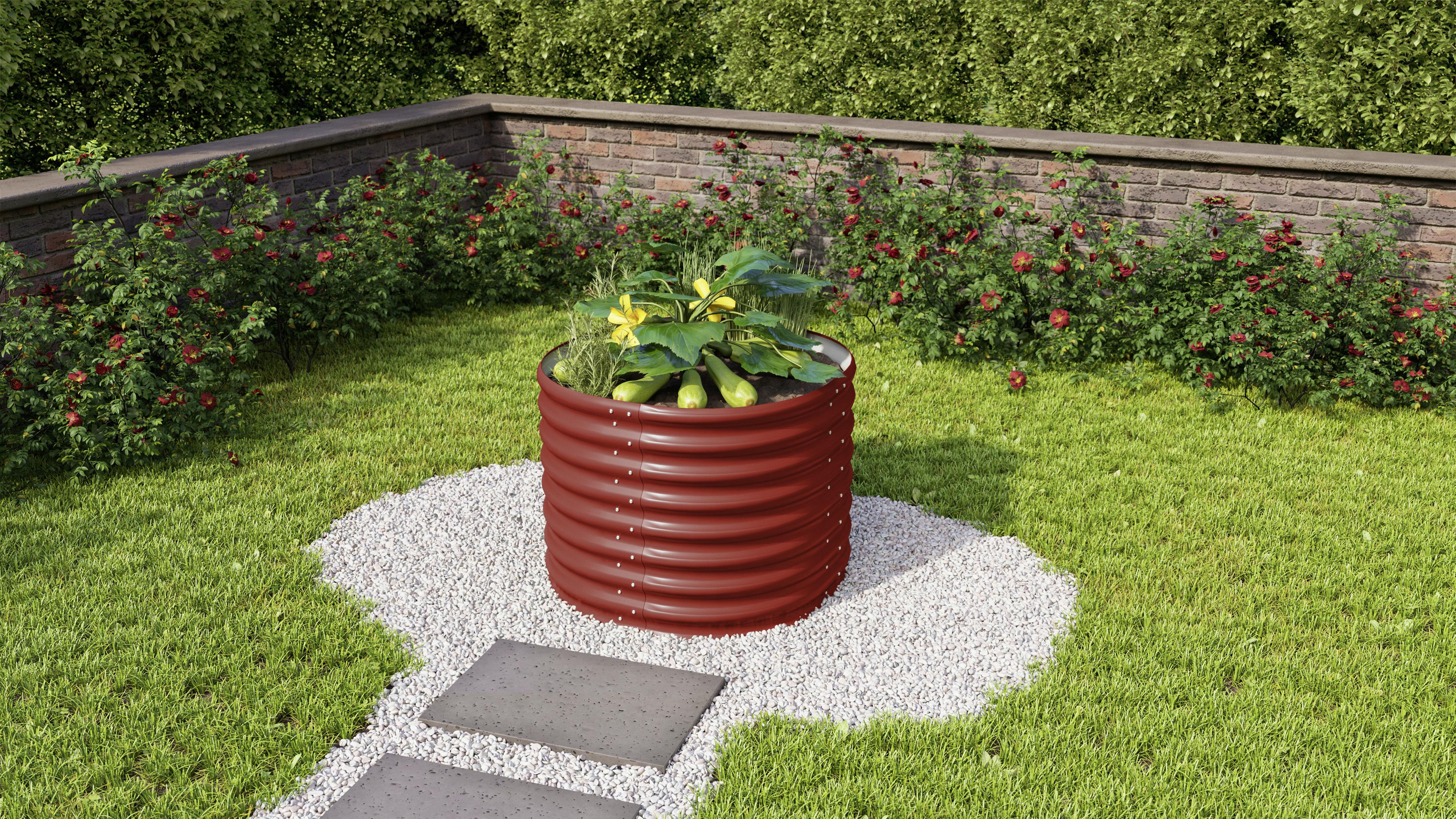 Hochbeet Stahl Vita 630 82,1x63x82,1 Cm Rot - Rot, Basics, Metall (82,1/63/82,1cm)