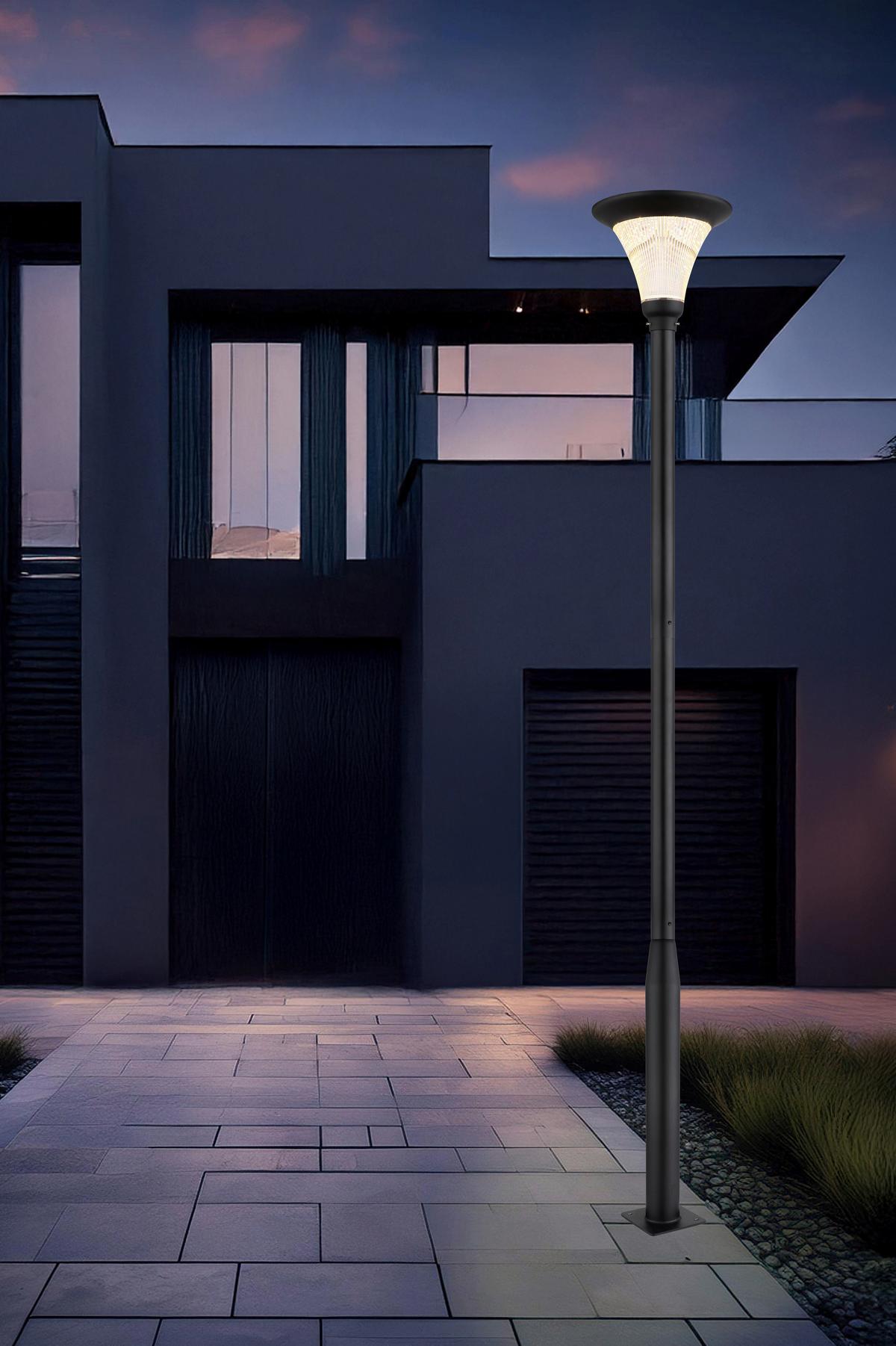 Solarleuchte 3000-6500k - Klar/Schwarz, Design, Glas/Kunststoff (42,5/336cm) - Globo