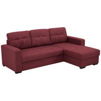 Eckschlafsofa Mediolan Rot S: 240x160 cm - Rot/Schwarz, Design, Textil (240/160cm) - Livetastic