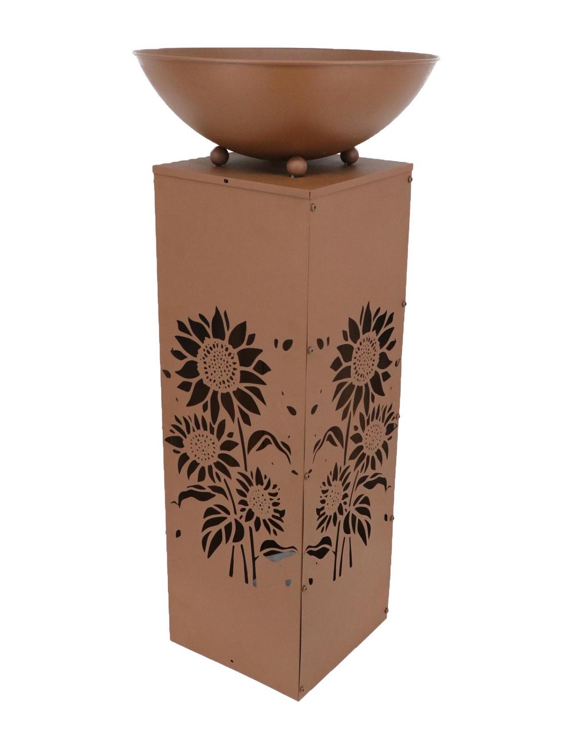 Dekosäule Sonnenblume Rostfarben H: 87 cm - Rostfarben, Design, Metall (38/38/87cm)