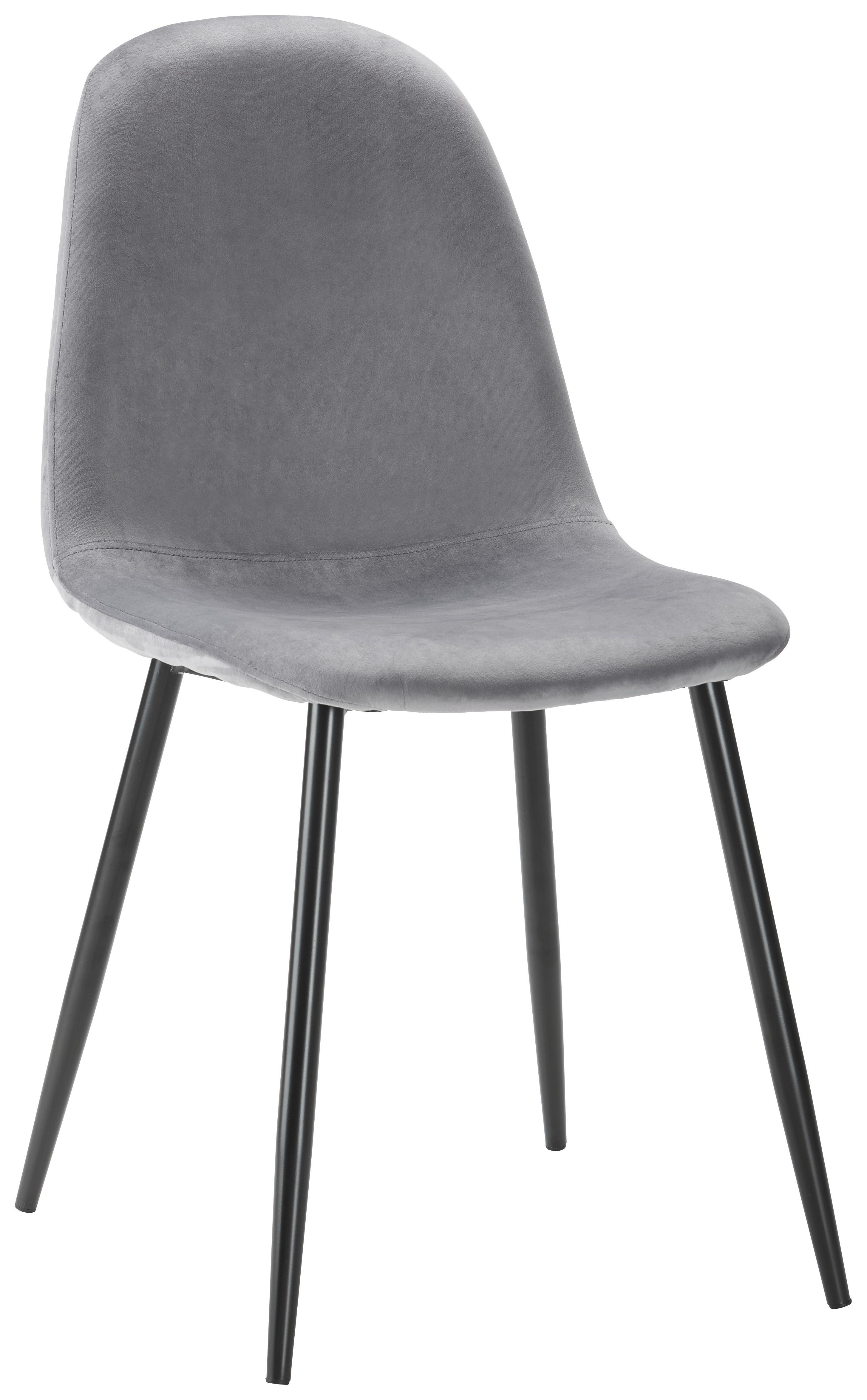 Židle LIO samet tmavě šedá - šedá/černá, Moderní, kov/dřevo (43/86/55cm) - Bessagi Home