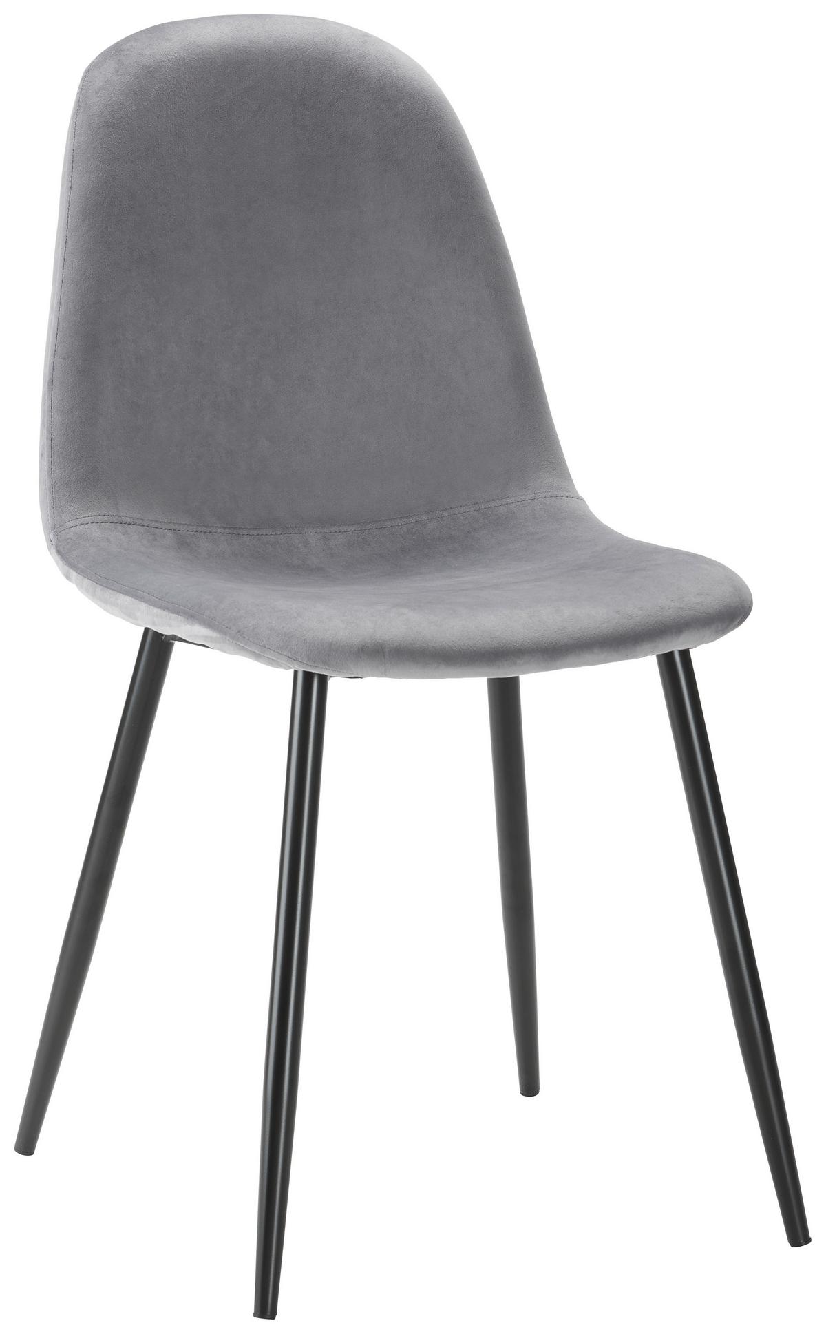 Stolička LIO zamat tmavá sivá - čierna/sivá, Modern, kov/drevo (43/86/55cm) - Bessagi Home