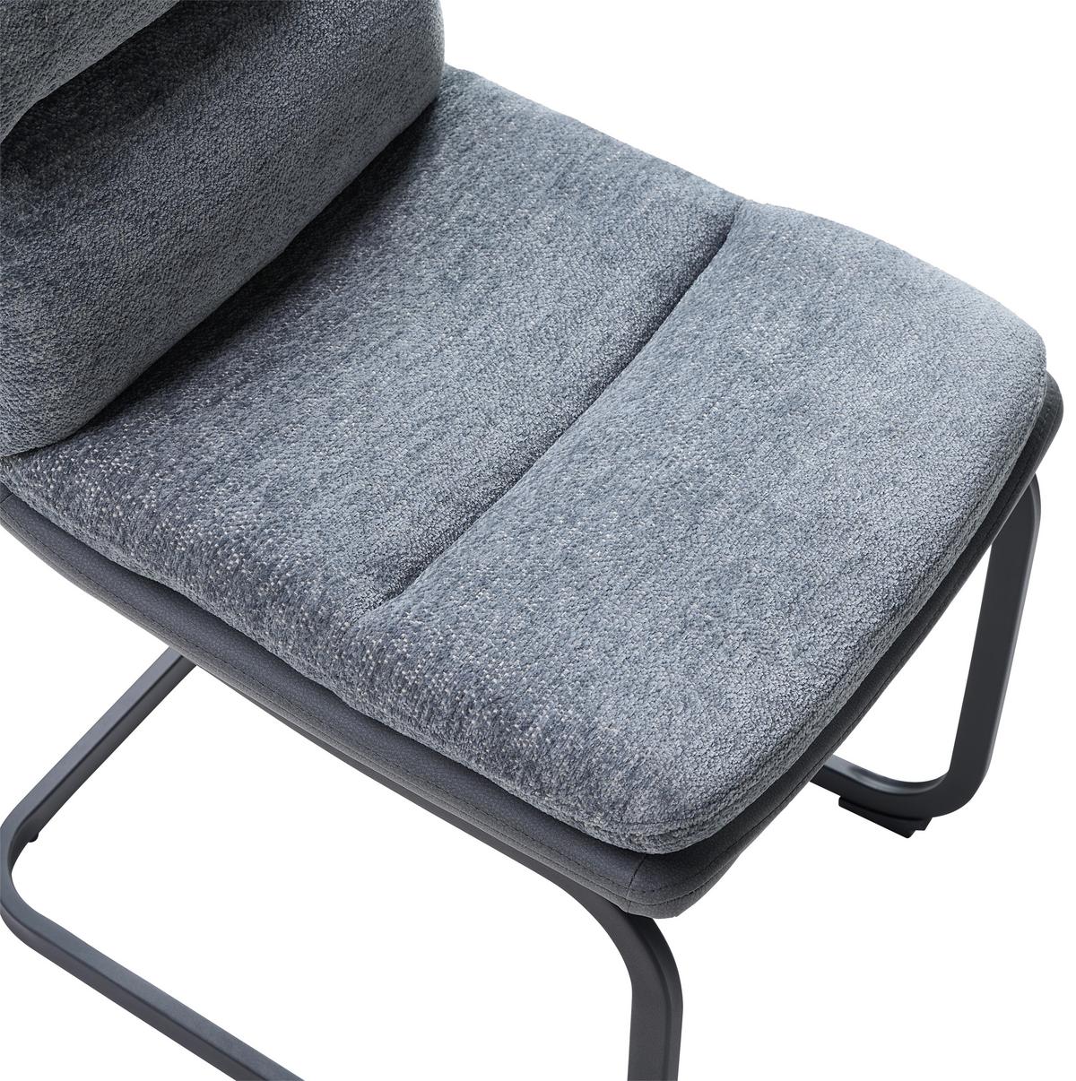 Schwingstuhl Grando - Schwarz/Grau, MODERN, Textil/Metall (45/91.5/62cm) - Livetastic