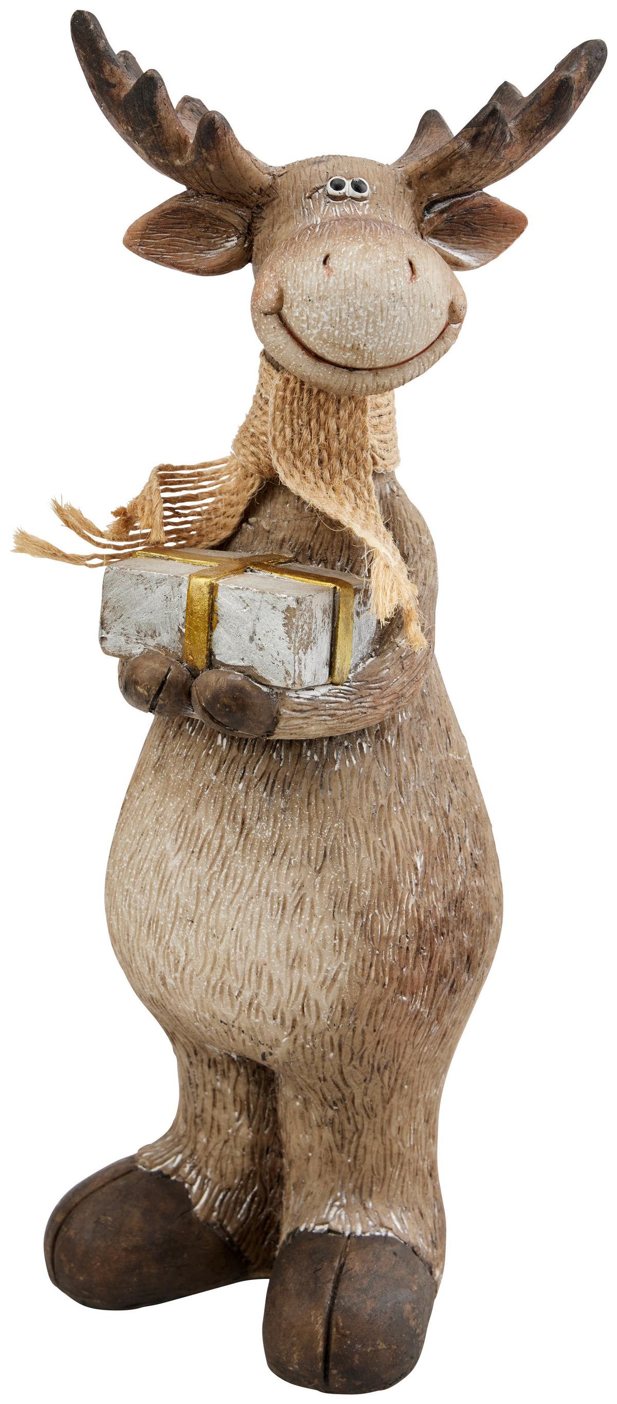 Dekorentier Ramy - Goldfarben/Braun, KONVENTIONELL, Kunststoff/Textil (10/8,5/25,5cm) - Luca Bessoni