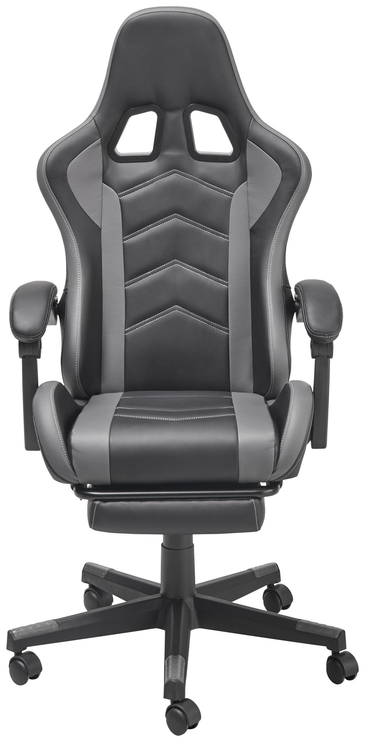 Gamingstuhl Miami - Schwarz/Grau, LIFESTYLE, Kunststoff/Textil (64/124-134/70cm) - MID.YOU