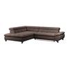 Ecksofa Gemini Dunkelbraun, B: 234cm - Chromfarben/Dunkelbraun, KONVENTIONELL, Textil (234/312cm)