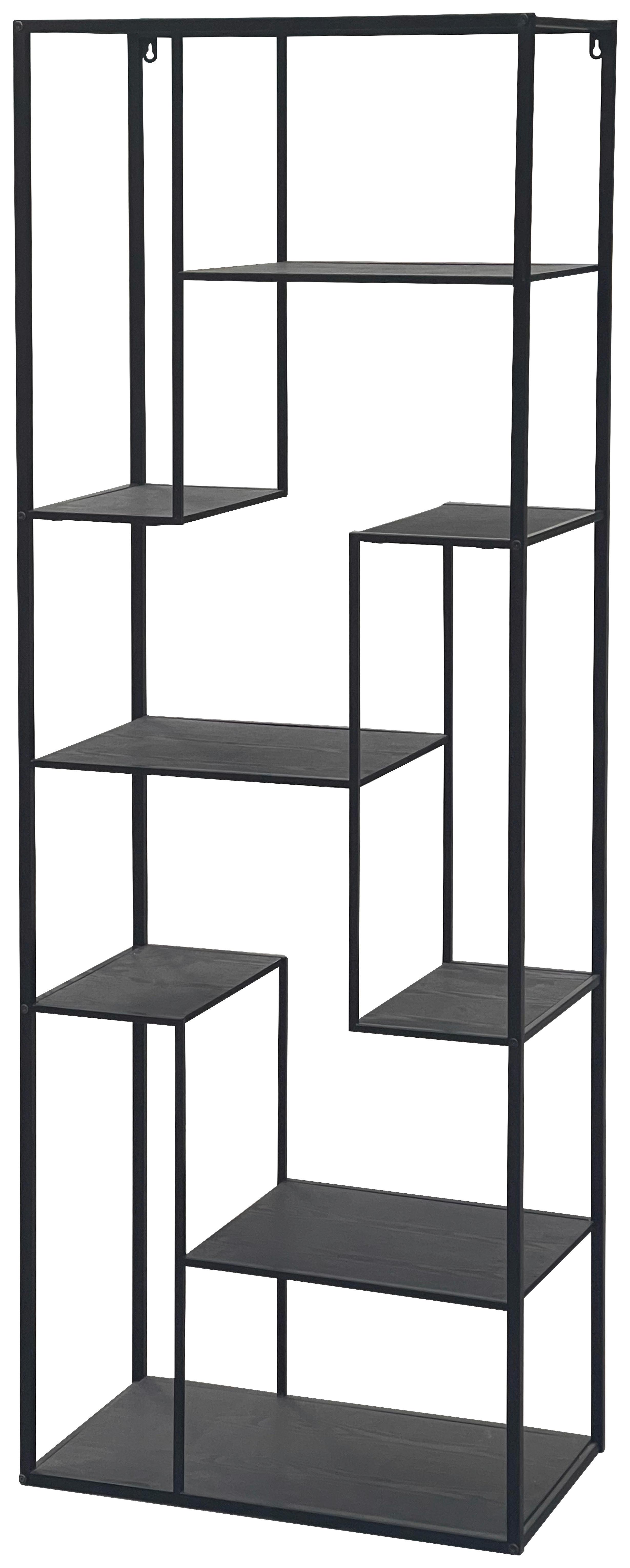 Regal Matea II - čierna, Modern, kov/drevo (60/170/33cm) - Mömax