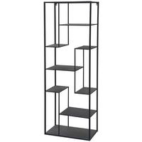 Regal Matea II - čierna, Modern, kov/drevo (60/170/33cm) - Mömax