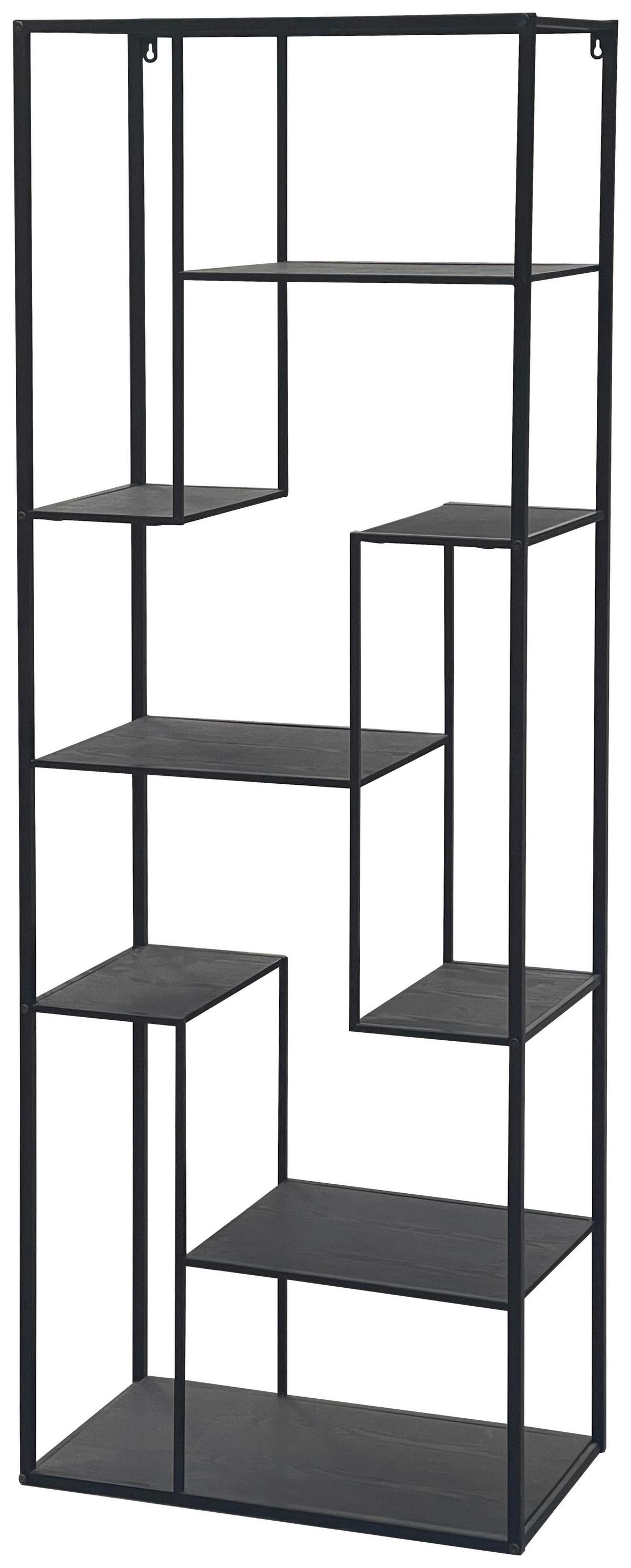 Regal Matea II - čierna, Modern, kov/drevo (60/170/33cm) - Mömax