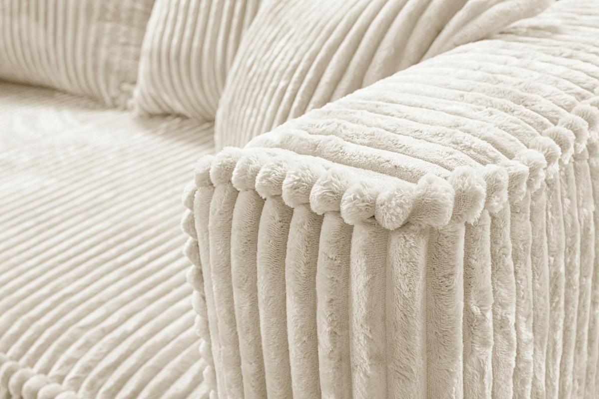 Sofa Modena Inkl. Kissen Creme, B: 223 Cm - Creme/Schwarz, Design, Textil (223/95/121cm) - MID.YOU