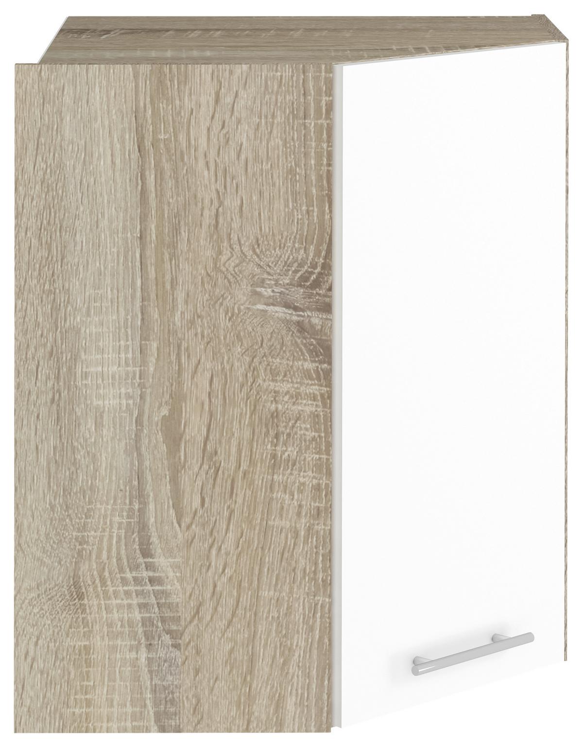 Felső Sarokszekrény Corina - tölgyfa színű/fehér (60/72,4/34,6cm)