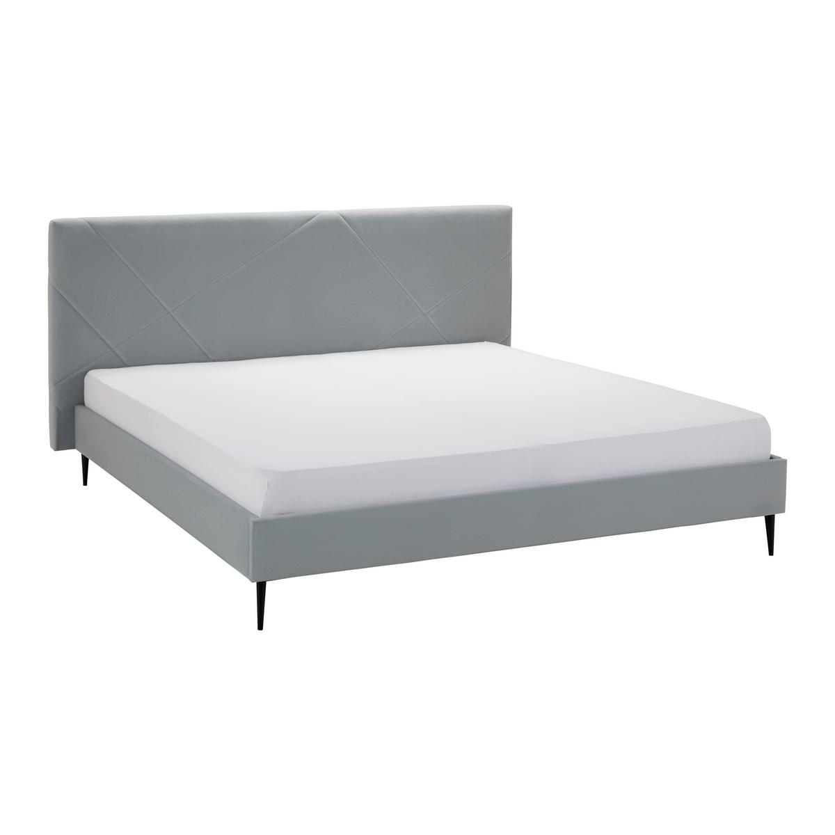 Čalouněná postel ELENA - šedá/černá, Moderní, kov/dřevo (180/200cm) - Bessagi Home