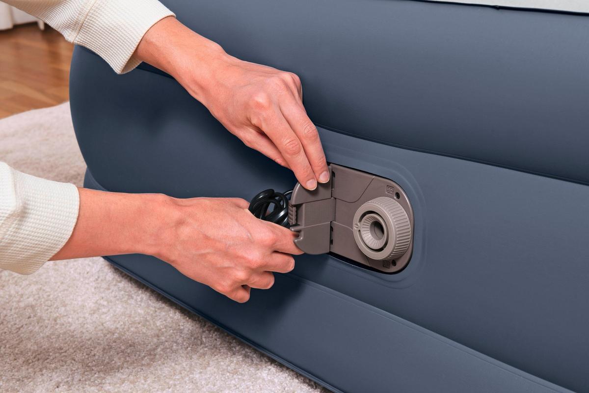 Luftbett Nadine 226x152x82 cm Bis 300kg, inkl. Pumpe - Dunkelblau/Grau, KONVENTIONELL, Kunststoff/Metall - Bestway