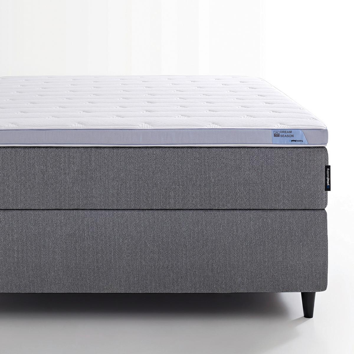 Dream Season Deluxe-Topper Grau, Weiß LF: 90x200 cm - Weiß/Grau, Basics, Textil (90/200cm) - Yatas