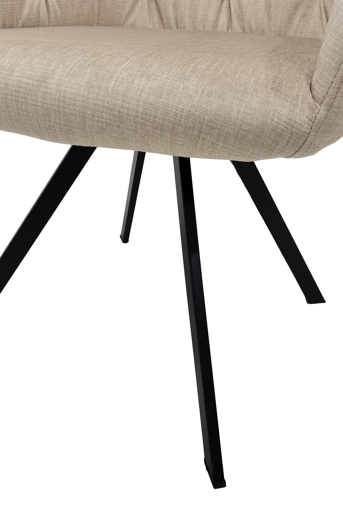 SADA ŽIDLÍ S PODRUČKAMI GEORGIA - černá/béžová, Moderní, kov/textil (57/85/62cm) - MID.YOU